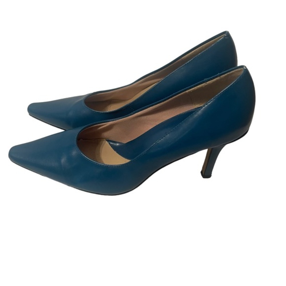 DL Classic Punps Roulette Teal Pointed Toe High Heel Shoes Size 8 M